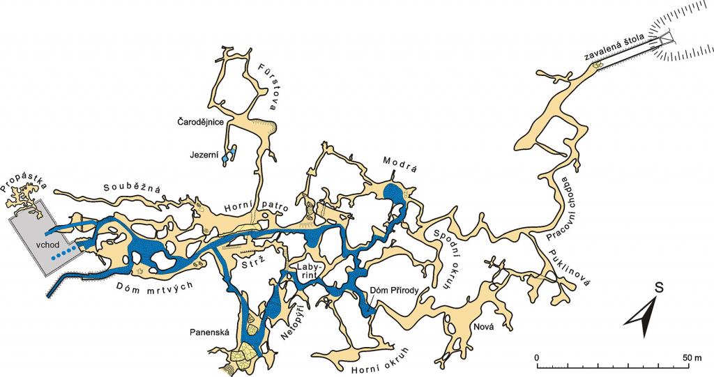 Mladečské jeskyně - plán