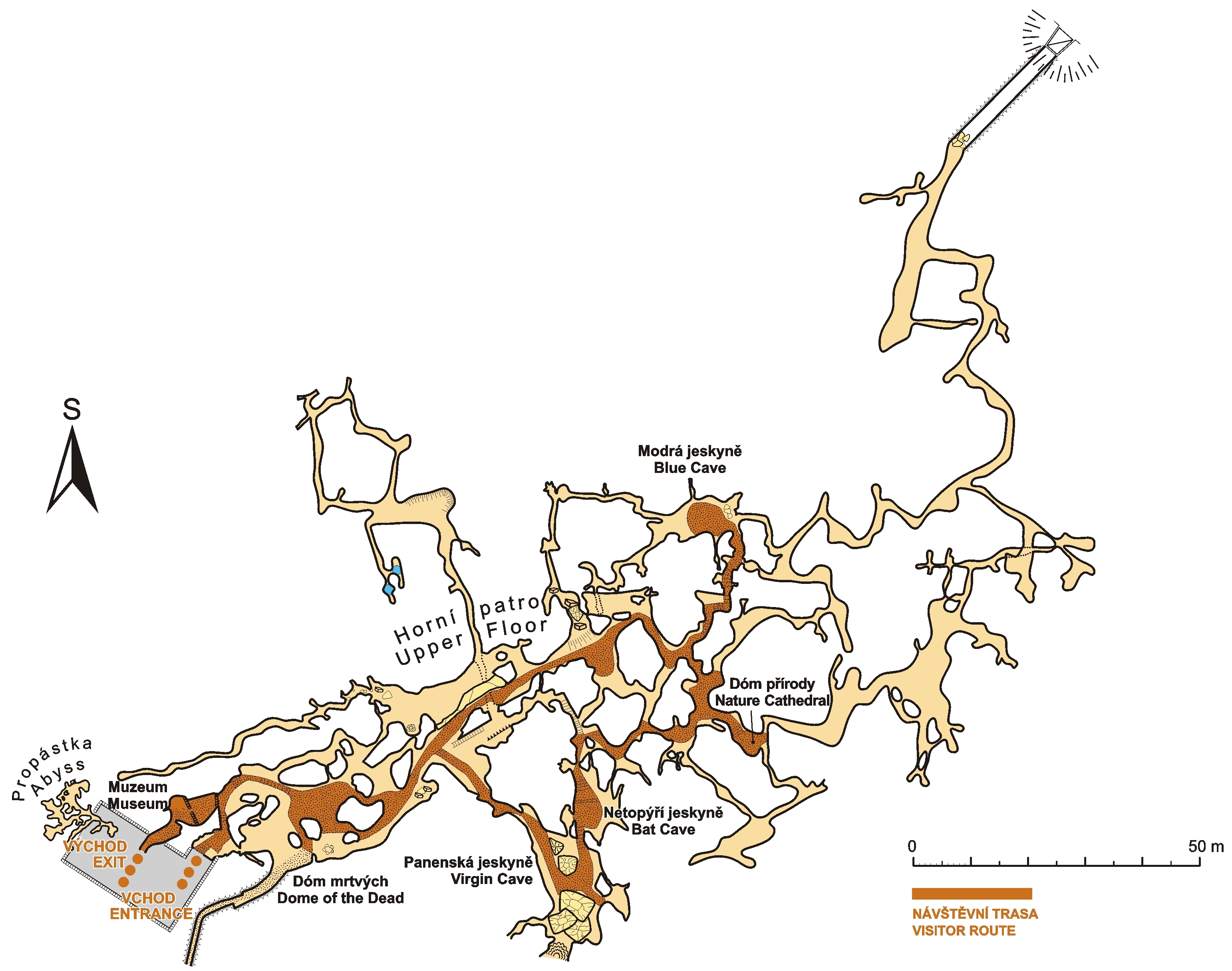 Mladečské jeskyně - map