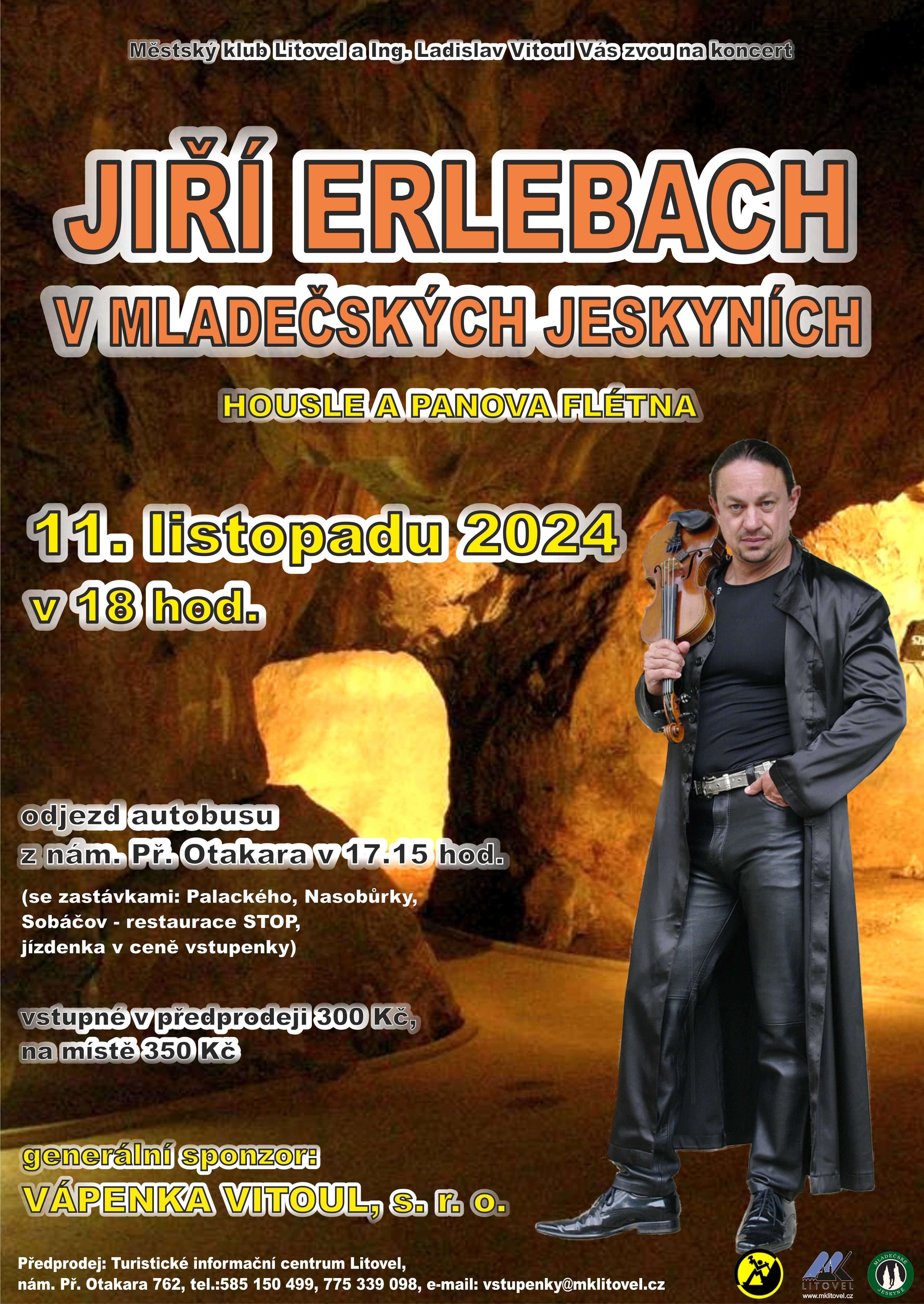 Jiří Erlebach: Panova flétna a housle v Mladečských jeskyních, 11. 11. 2024