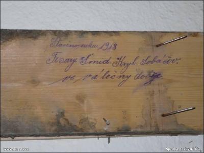 Mladečské jeskyně - rekonstrukce budovy - nález dobového nápisu