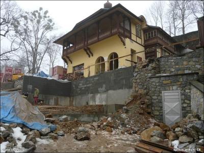 Mladečské jeskyně - rekonstrukce budovy - vznik přednáškové místnosti